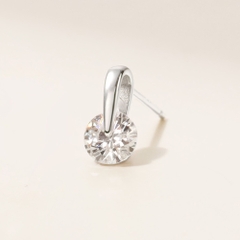 Hoa Tai Nụ Bạc 925 Dáng Giọt Nước Đính Đá Tròn Water Drop Earrings - VCE511