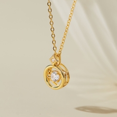 Dây Chuyền Bạc 925 Mặt Tròn Đá Nhảy Hình Ngôi Sao Star Dancing Stone - VCN27-CZ