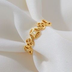 Nhẫn Vàng 10K Kim Tiền Tài Lộc Đính Kim Cương Moissanite - VCR37V