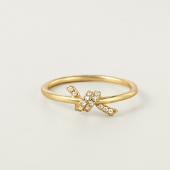 Nhẫn Bạc 925 Sợi Xoắn Đính Đá Twist Knot - VCR501