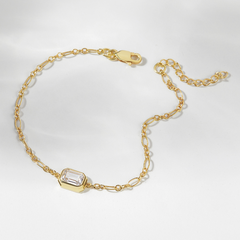 Vòng Tay Bạc 925 Đính Đá Chữ Nhật Emerald Cut - VSB06