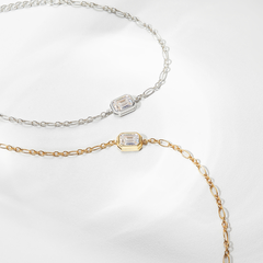 Vòng Tay Bạc 925 Đính Đá Chữ Nhật Emerald Cut - VSB06