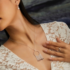 Hoa Tai Bạc 925 Dáng C-Hoop Drop Mặt Ngôi Sao Đính Đá CZ Trắng - VUE511