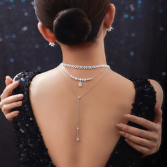 Vòng Cổ Bạc 925 Đính Đá Full Vòng Đi Tiệc Lấp Lánh Bling Party Queen - VUN05