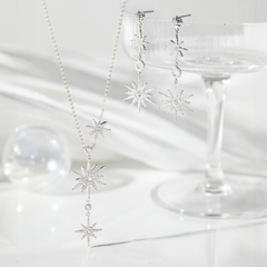 Hoa Tai Bạc 925 Dáng Thả Trăng Sao Đính Đá Nữ Hoàng Đêm Tiệc Date Night - Aphrodite - VYE38