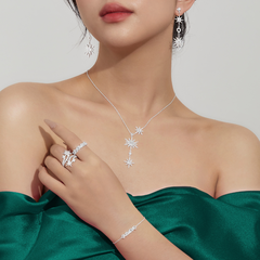 Hoa Tai Bạc 925 Dáng Thả Trăng Sao Đính Đá Nữ Hoàng Đêm Tiệc Date Night - Aphrodite - VYE38