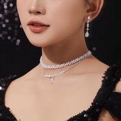 Dây Chuyền Bạc 925 Đính Đá Đi Tiệc Treo Ngẫu Hứng Stone Party Queen - VUN07-1