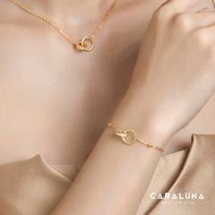 Lắc Tay Bạc 925 Đính Đá Vòng Tròn Lồng Tình Yêu Cho Nữ Eternity Love - VYB29