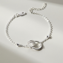 Lắc Tay Bạc 925 Đính Đá Vòng Tròn Lồng Tình Yêu Cho Nữ Eternity Love - VYB29