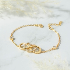 Lắc Tay Bạc 925 Trái Tim Vô Cực Đính Đá Mãi Yêu Infinite Love - VYB37