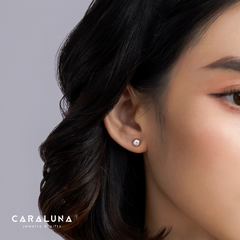 Bông Tai Bạc 925 Nụ Tròn Đính Đá Stud Love - VYE27