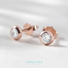 Bông Tai Bạc 925 Nụ Tròn Đính Đá Stud Love - VYE27