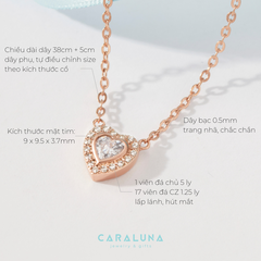 Dây Chuyền Bạc 925 Trái Tim Đính Đá Crystal Heart - VYN46