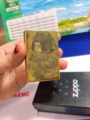 Bật lửa Zippo Mỹ High Polished Brass chủ đề Cô Gái Nhật