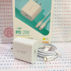 Bộ sạc LI-TOP AT08 chân IOS (L), sạc nhanh PD 20W có chứng nhận 3C tiêu chuẩn quốc gia, hàng chính hãng bảo hành 1 năm