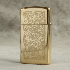 Bật lửa Zippo Slim Slim Mỹ chủ đề Hoa van Venice 1652B, hàng chính hãng có giấy nhập khẩu gửi kèm theo đơn hàng