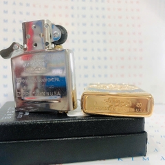 Hộp quẹt, bật lửa Zippo Brass MỸ mã 205 chủ đề La Bàn cẩn xà cừ, hàng chính hãng có giấy Hải Quan đi kèm