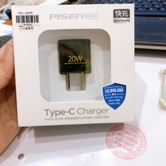 Cóc sạc nhanh PISEN Quick Ice Crystal PD 20W Explorer KPD201 siêu nhỏ, vỏ ngoài trong suốt lộ main, Hàng chính hãng