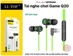 Tai nghe chơi Game Lip-Top Q20 chân Type C, check QR tra nguồn gốc, có Micro và nút chỉnh âm lượng, Hàng chính hãng