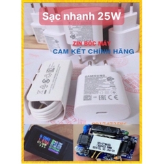 BỘ SẠC NHANH SAMSUNG ZIN BÓC MÁY 25W DÀNH CHO SS NOTE 10, S10Plus- Chính Hãng, bảo hành 12 tháng