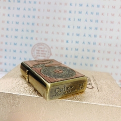 Bật lửa, hộp quẹt CHIEF chủ đề Đồng hồ bỏ túi vân gỗ, Kim Ánh nhập hàng chính hãng vỏ bằng đồng