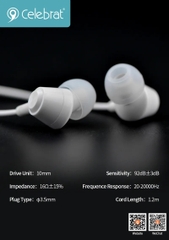 Tai nghe Earphone Celebrat G4 chân cắm tròn 3.5mm, hàng chính hãng