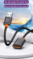 Cáp mở rộng USB 3.0, 2.0 nối dài đầu đực sang đầu cái, dây bện dài 1.5 mét, hiệu Li-Top chính hãng