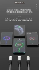 2 mét - Dây sạc nhanh 5A VOOC SENDEM M12S chân cắm iPHONE, dây dù dài 2 mét - Hàng chính hãng
