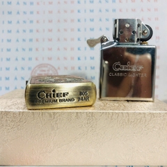 Bật lửa, hộp quẹt CHIEF chủ đề Đồng hồ bỏ túi vân gỗ, Kim Ánh nhập hàng chính hãng vỏ bằng đồng