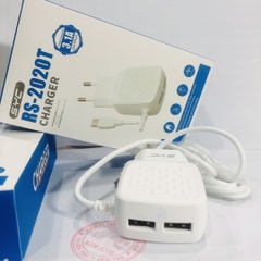 Sạc liền dây SYC có thêm 2 Cổng USB ( RS-2020T ) công suất 3.1A, liền dây chân cắm Type C, hàng nhập khẩu