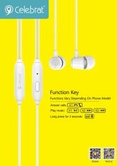 Tai nghe Earphone Celebrat G4 chân cắm tròn 3.5mm, hàng chính hãng