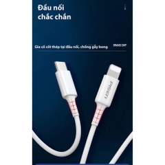 Dây sạc nhanh Pisen Quick L & Type-C 3A (Type-C to L ) 1000mm - (CL-PD-1000),  Hàng Chính Hãng