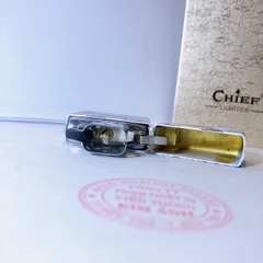 Hộp quẹt, bật lửa Chief đồng nguyên chất chủ đề Mèo May Mắn, hàng loại 1 cao cấp vỏ bằng đồng