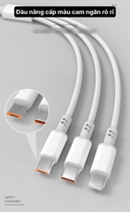 Dây sạc nhanh LI-TOP LX38 3IN1, đa năng 3 chân cắm IOS, MICRO, TYPE C, công suất 66W, Kim Ánh cho dùng thử 30 ngày