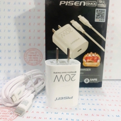 Bộ sạc Pisen Quick  (TS-C135) kèm cáp Type C ra IOS, Hàng chính hãng nội địa