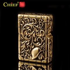 Hộp quẹt, bật lửa Chief đồng nguyên chất chủ đề Bạch Cốt Tinh, hàng cao cấp vỏ bằng đồng