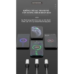 2 mét - Dây sạc nhanh 5A VOOC SENDEM M12S chân cắm iPHONE, dây dù dài 2 mét - Hàng chính hãng