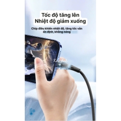 Dây sạc LI-TOP LX73 100W, chân cắm Type C, dây bọc lớp cao su mềm chống rách, đầu lưới SR chống uốn, hàng chính hãng