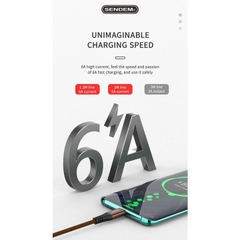 2 mét - Dây sạc nhanh 5A VOOC SENDEM M12S chân cắm iPHONE, dây dù dài 2 mét - Hàng chính hãng