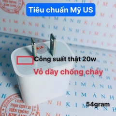 Củ sạc nhanh PD 20W dùng cho Iphone, chân đồng, chống cháy, nặng 54gram, bảo hành 12 tháng, được dùng thử 30 ngày
