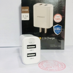 Cóc sạc PISEN DUAL USB Charger 2.1A  ( MF-A03CN ) 2 cổng sạc, công suất 15.5W - Hàng chính hãng
