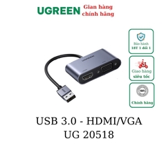 Cáp chuyển đổi UGREEN USB 3.0 to HDMI+VGA Converter CM449 20518