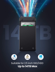 UGREEN 2.5-inch SATA Hard Drive Enclosure with Micro USB to USB-A Cable US221