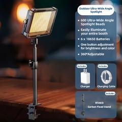 Đèn Bảng Sạc Đa Chức Năng RTAKO AR-GTB600T (10H, IP66, 4 Chế Độ Sáng, Xoay 360°, 6*18650mAh)