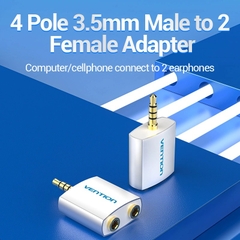 Bộ chuyển đổi 4 Pole 3.5mm to 2*3.5mm VENTION BDAW0/BDBW0 (Male to Female)