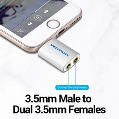 Bộ chuyển đổi 4 Pole 3.5mm to 2*3.5mm Vention BDAW0/BDBW0 (Male to Female)