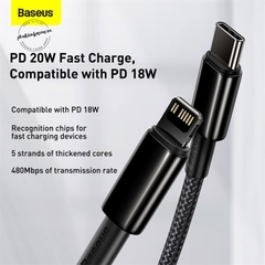 Cáp sạc nhanh C to Lightning 20W Baseus Tungsten Gold Fast Charging Data Cable