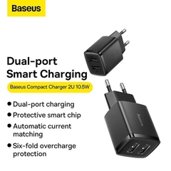 Cóc Sạc Đa Năng 10.5W Baseus Compact Charger 2 Cổng Sạc USB