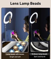 Đế giữ điện thoại để bàn RTAKO ZJ-FP02 Overhead Phone Mount 55cm (with 13'' Streaming Light & Phone Clamp)