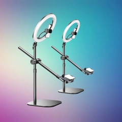 Đế giữ điện thoại để bàn RTAKO ZJ-FP02 Overhead Phone Mount 55cm (with 13'' Streaming Light & Phone Clamp)